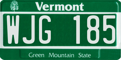 VT license plate WJG185