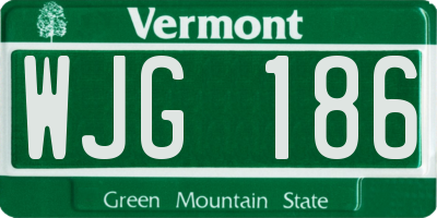 VT license plate WJG186