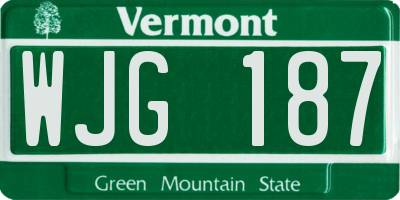 VT license plate WJG187
