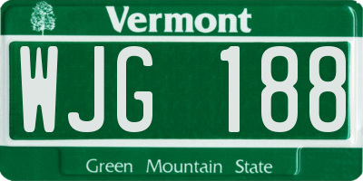 VT license plate WJG188