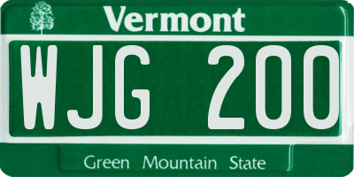VT license plate WJG200