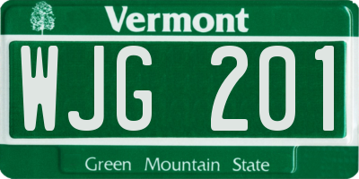 VT license plate WJG201
