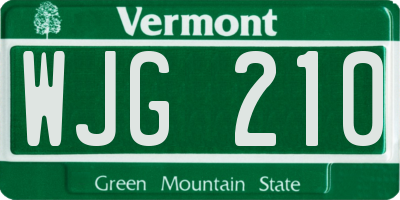 VT license plate WJG210