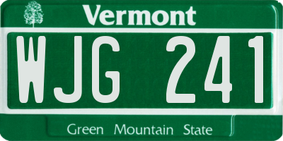 VT license plate WJG241