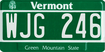 VT license plate WJG246
