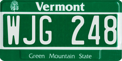 VT license plate WJG248