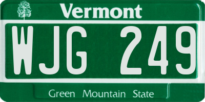 VT license plate WJG249