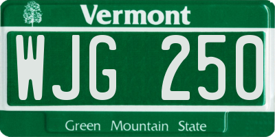 VT license plate WJG250