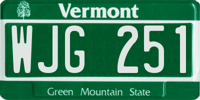 VT license plate WJG251