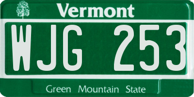 VT license plate WJG253