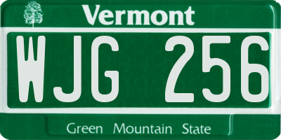 VT license plate WJG256