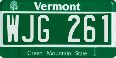 VT license plate WJG261
