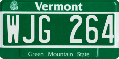 VT license plate WJG264