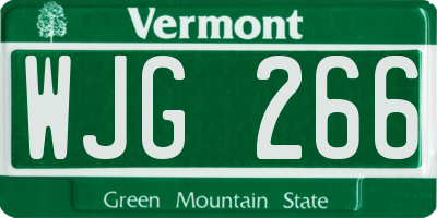 VT license plate WJG266