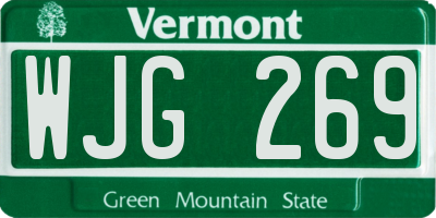 VT license plate WJG269