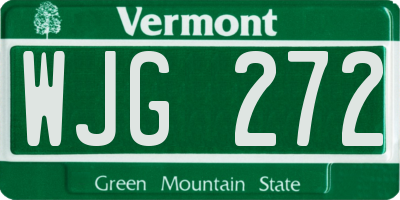 VT license plate WJG272