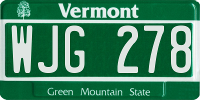 VT license plate WJG278