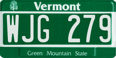 VT license plate WJG279