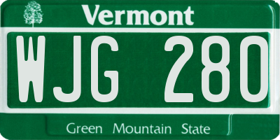 VT license plate WJG280