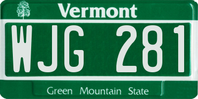 VT license plate WJG281