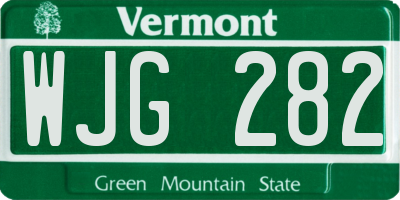 VT license plate WJG282