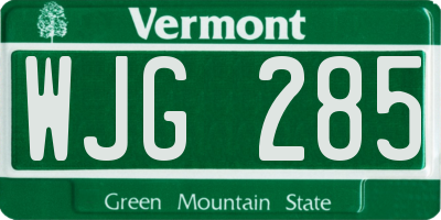 VT license plate WJG285