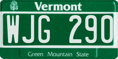 VT license plate WJG290