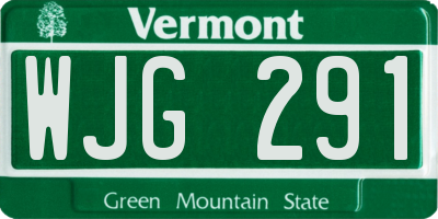 VT license plate WJG291