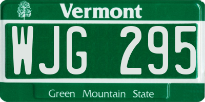 VT license plate WJG295