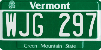 VT license plate WJG297