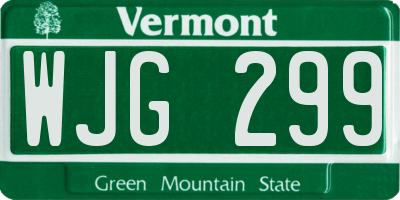 VT license plate WJG299