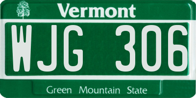 VT license plate WJG306