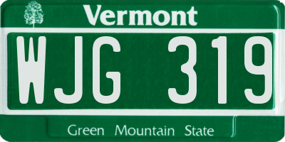 VT license plate WJG319