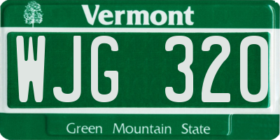 VT license plate WJG320