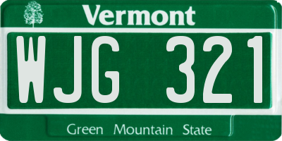VT license plate WJG321