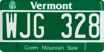 VT license plate WJG328