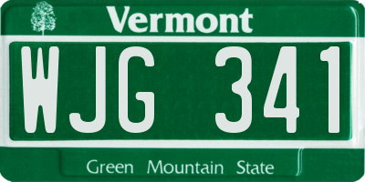 VT license plate WJG341