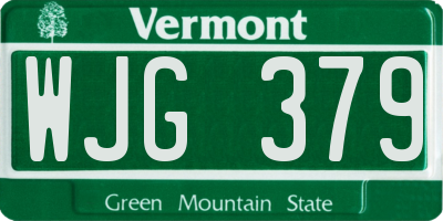 VT license plate WJG379