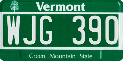 VT license plate WJG390