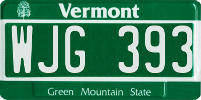 VT license plate WJG393