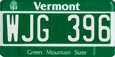 VT license plate WJG396