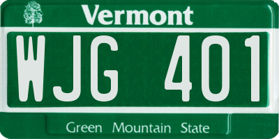 VT license plate WJG401