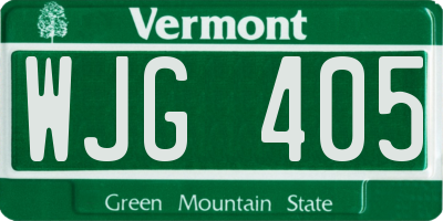VT license plate WJG405