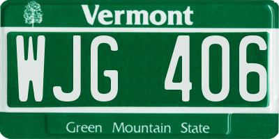 VT license plate WJG406