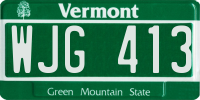 VT license plate WJG413