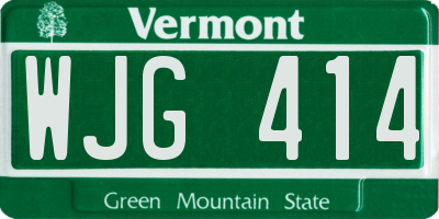 VT license plate WJG414