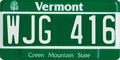 VT license plate WJG416