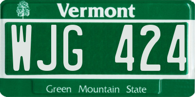 VT license plate WJG424