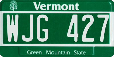 VT license plate WJG427