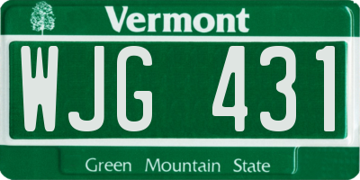 VT license plate WJG431